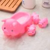Baby Bath Toys 4Pcs Rubber Pink Pig Family Squeak Float Bath Ducks Bath Tub Shower Toys for Toddlers Boys Girls