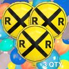 Havercamp Railroad Party Balloons (3 Pcs.)! 3 Round Mylars are great for Train Themed Events, Kid's Birthday Party, Train Collectors, Retirement Party, Father's Day, Graduations.