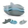 Sailing Sharks Bath Toy - 6 Piece Set - Fun Baby Bath Toys for 10-12 Months - Toddlers 1-3 Years - Kids 4-6 Years - Mold Free Silicone - Sailboat Shape for Child Learning & Development