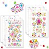 210Pcs+ Cute Reusable Stickers for Kids, Fun Glitter Gem Heart Art Stickers Bulk for Water Bottle, Happy Birthday, Prizes for Kids Classroom, Puffy Stickers for Toddlers Girls, Laptop Small Stickers