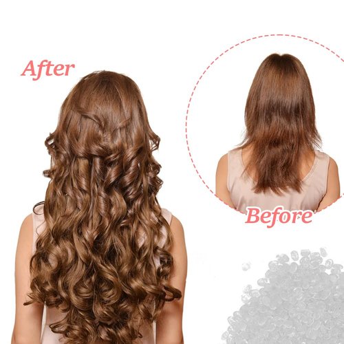 Joyzan Hair Extension Granule, Fusions Keratin Pellets Bead Hairing Extensions Granules Hot Melt Grain Making Nail Design Wig Glue Tip Rebond Bead Flat Tool Accessory Total 100g 2 Bottle DIY Accessory