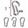 XYZ Boat Supplies® Stainless Steel 316, Spring Snap Hook, Carabiner, Set of 4 (5/16)