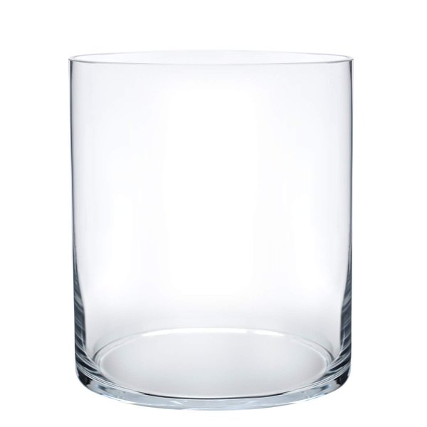 Royal Imports Flower Glass Vase Decorative Centerpiece for Home or Wedding - Cylinder Shape, 8" Tall, 6" Opening, Clear