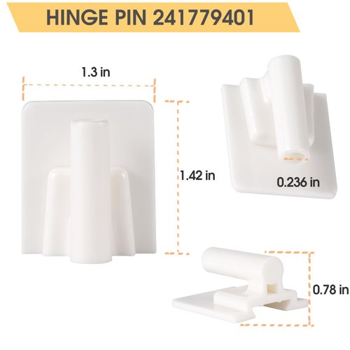 241779401 Refrigerator Door Hinge Pin Compatible with Frigidaire Electrolux Kenmore Refrigerator Door 1512662 AP4393564 AH2358752 EA2358752 PS2358752, Mullion, Upper or Lower Hinge Pin 2 Pack