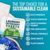 Eco Friendly Laundry Detergent Sheets (100 sheets 200 loads) - Plant based Free and Clear Strips for HE machine, travel, home clothes washing (Fresh Linen)