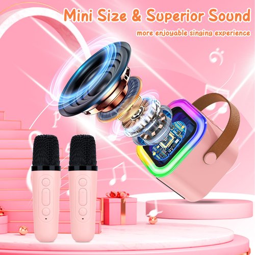 Karaoke Machine for Kids, Toys for 3-12 Years Old Girls Gifts, Kids Karaoke Microphone Machine Toy, Best Fun Christmas Birthday Gifts for 5 6 7 8 9 10 11 Years Teens Girl Boys