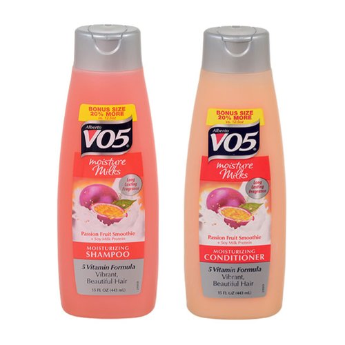 Alberto VO5 Moisture Milks Passion Fruit Smoothie Shampoo & Conditioner, 15 Oz. (2 PACK )