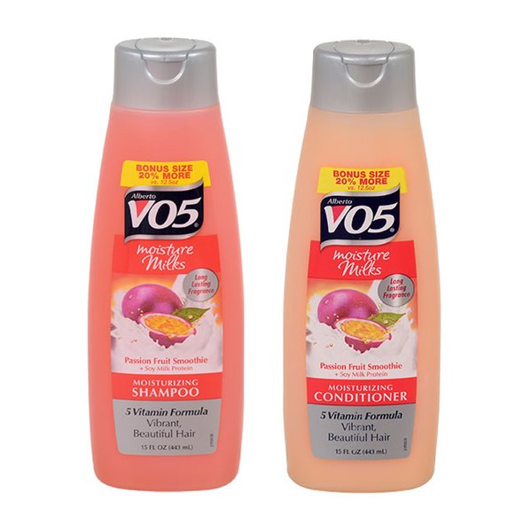 Alberto VO5 Moisture Milks Passion Fruit Smoothie Shampoo & Conditioner, 15 Oz. (2 PACK )