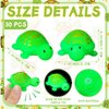 RoundFunny 30 Pcs Turtle Rubber Bath Toys Glow in The Dark for Beach Pool Shower Play Floating Mini Sea Animal Toys Blue Squeezable Squeak Toys for Favors Carnival Decoration