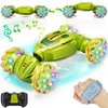 Gesture Sensing RC Stunt Car Toys for 6-12 yr Boys Girls, Remote Control Car Christmas Birthday Gifts for Kids Age 6 7 8 9 10 11+, 2.4Ghz Hand Controlled Twist Cars, 4WD Off-Road Vehicle (Green)
