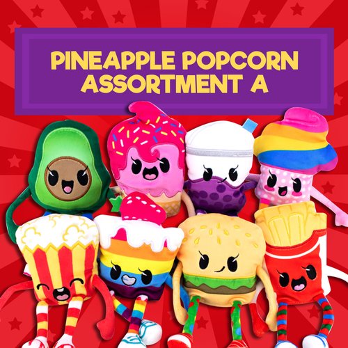 The Pineapple Popcorn Show, Mystery Assortment A 2-Pack | Mini Figures for Kids | Collectible Plush Toys | Stocking Stuffer | Mystery Bags for Girls & Boys | Assorted Poseable Snack Shaped Figures