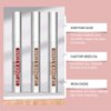 Dulele Peel Off Lip Liner Tattoo with Tweezer, 3PCS Lip Stain Peel Off Brown Lip Liner Set, Transfer-proof Peel Off Lip Stain, Highly Pigmented Lip Liner Stain(Rose)