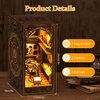 Book Nook Kit for Adult - THRIVINGIVAN DIY Miniature Model Build Dollhouse Kit 3D Wooden Puzzle with Sensor Led Light for Bookshelf Bookend Insert Decor Adults Teen Crafts