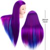 Mannequin Head with Hair, MYSWEETY 28" Mannequin Head Hair Styling Training Head Manikin Cosmetology Doll Head Synthetic Fiber Hair with Table Clamp & Braiding Kit Purple