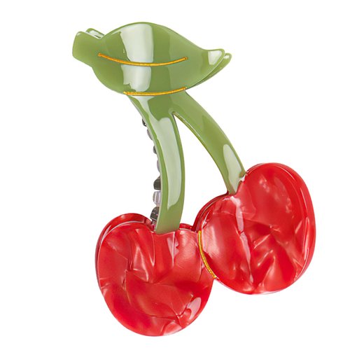 Cherry Hair Clip,Cherry Claw Clips,Cute Claw Clips,Small Acetate Fruit Claw Clip for Women & Girl,Cute Hair Accessories,Unique Claw Clips(Red)