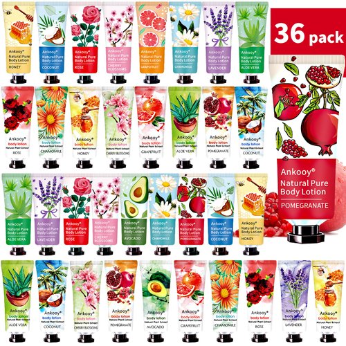 36 Pack Body Lotion for Women Dry Skin,Christmas Gifts for Women,Stocking Stuffers Bridesmaid GiftsTeacher Gifts Appreciation Gifts for Coworkers,Travel Size Lotion Shea Butter Small Gifts for Women