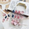 NEWSPIED 4th of July Press on Nails Short Square Independence Day Fake Nails with Glitter Sequin Star Stripe Design Acrylic Glue on Nails Star False Nails for Women 4th of July Nails DIY 24Pcs