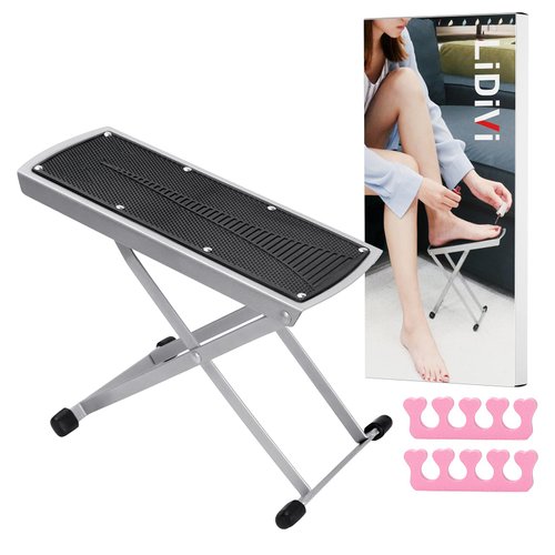 Pedicure Foot Rest, Adjustable Foot Stand for Pedicure, No More Bending or Stretching Pedicure Tools for Feet Easy at Home, Non-Slip Sturdy with Toe Separator, Beauty Pedicure Kit (Black)