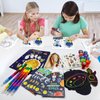 72 Pcs Outer Space Coloring Book with Crayons Party Favors,Space Astronaut Party Goodie Bags Fillers,Galaxy Planet Birthday Party Games Craft DIY Kit Magic Scratch Art Paper Tattoo for Rocket Pinatas