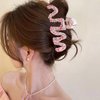 Hair Clips for Women Pearl Hair Claw Clips Hair Pins Big Banana Black Pearl Jaw Clip Barrettes Nonslip for Thick Thin Pearl Hair Accessories Rose Pink Blue for Styling and Weddings Decor 3PCS