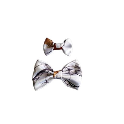 White Camo Hair Bows Bowties Bow Tie Satin Camo