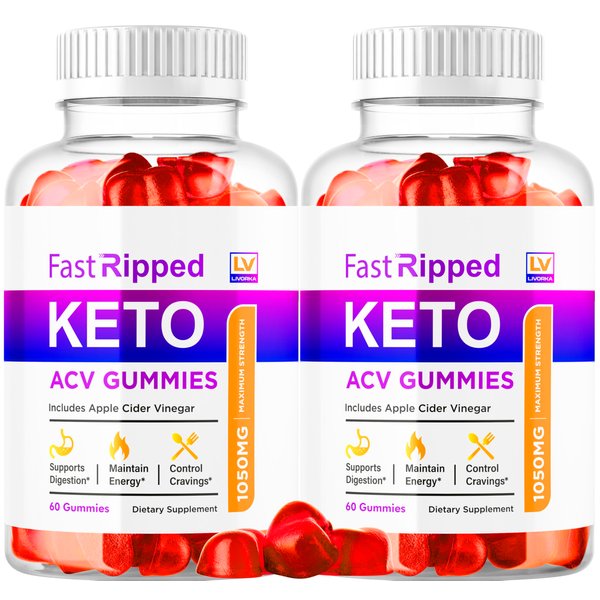 (2 Pack) Fast Ripped Keto ACV Gummies, 120 Gummies for 2 Months