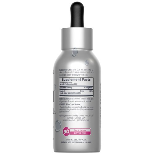 NeoCell Vitamin E Oil 30000iu | 2.5 fl oz | Ingestible & Topical Grade | Fast Acting Formula | for Skin, Hair, and Face