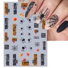 IDDFEVE Halloween Nail Art Stickers, Slivery Nail Decals, 3D Self-Adhesive Design for DIY Nail Supplies Decoration (6 Sheets)