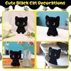 LSYDCARM Black Cat Plush Toy, Cute Black Cat Stuffed Animals Kawaii Black Cat Plushie Doll, Creative Soft Stuffed Cat Plush Toys Perfect Birthday Valentines Gift for Kids Boys Girls