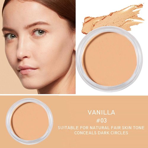 Kaely Cream Pot Concealer Full Coverage Set,Conceal Brighten Dark Circles,under Eye Brightener Color Correcting Concealer,Waterproof Foundation Palette with Brush,corrector de ojeras,Vegan Makeup,03