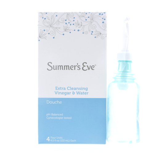 Summer's Eve Extra Cleansing Douche Vinegar & Water, Feminine Wash,PH Balanced, Naturally Inspired, & Gynecologist Tested (Pack of 4 Bottles, 4.5oz Each Bottle)