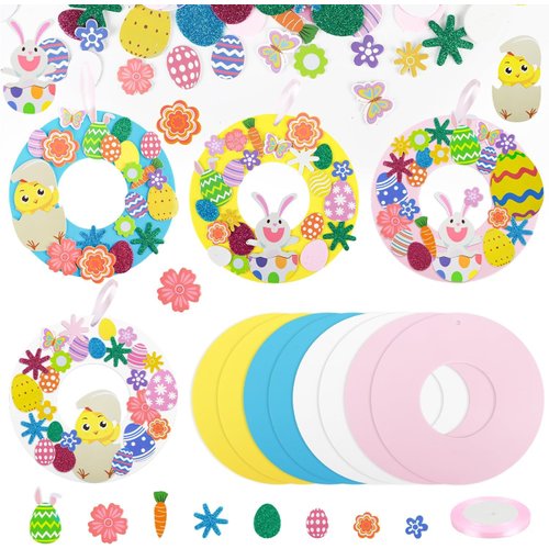 FOPINOA Foam Easter Crafts, 8 Sets Easter Craft Kits Foam Stickers Easter Foam Crafts DIY Foam Easter Stickers Arts and Crafts for Kids Holiday Activities Easter Day Party Supplies Home Decoration