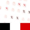 Pink French Tip Press on Nails Short Square Fake Nails Poker Designs False Nails Full Cover Glue on Nails Coffin Acrylic Glossy Artificial Nails for Women Girls Stick on Nails Manicure Supplies 24Pcs