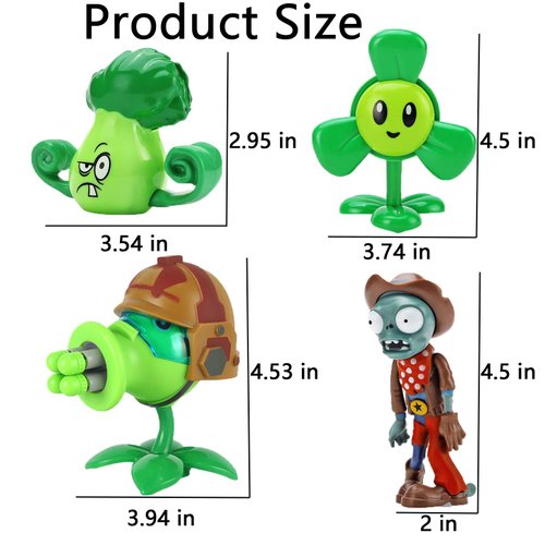 JHESAO 7 PCS Plants and Zombies Toys Action Figures PVZ Toys Set 1 2 Series Great Gifts for Kids and Fans,Birthday and Christmas Party