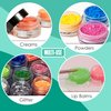 Houseables 3 Gram Jar, 3 ML, Black, 50 Pk, BPA Free, Cosmetic Sample Empty Container, Plastic, Round Pot, Screw Cap Lid, Small Tiny 3g Bottle, for Make Up, Eye Shadow, Nails, Powder, Paint, Jewelry