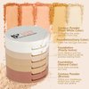 FantasyDay 5 Colors Long-Lasting Lightweight Multi-layer Matte Loose Setting Powder Pressed Face Makeup Concealing Shading Powder Foundation for All Skin Tones, Minimizes Fine Lines & Imperfections