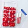 AddFavor 240pcs Press on Nails Short Square Fake Nails Glossy Full Cover Acrylic Artificial Glue on Nails Kit for Women and Girls, Red-Hot Nails