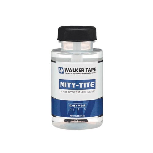 Walker Tape Mity-Tite - Brush-On Hair System Adhesive Wig Glue - Waterproof Hair Glue for Wigs - Lace Glue Adhesive for Touch-ups - Hair Bonding Glue for Hair Extensions - Wig Essentials Hold (3.4 oz)