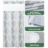 Yiatn No Hook Grey Small Stall Shower Curtain with Snap in Fabric Liner Set - Hotel Style with See Through Mesh Top Window, Modern Geometric Waterdrop Design,Water-Repellent & Washable, 36x74 INCH