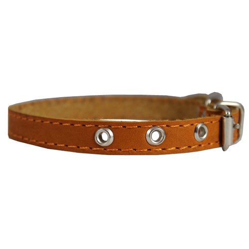Real Leather Dog Collar 9.5"-13" Neck Size, 1/2" Wide Chihuahua, Puppies