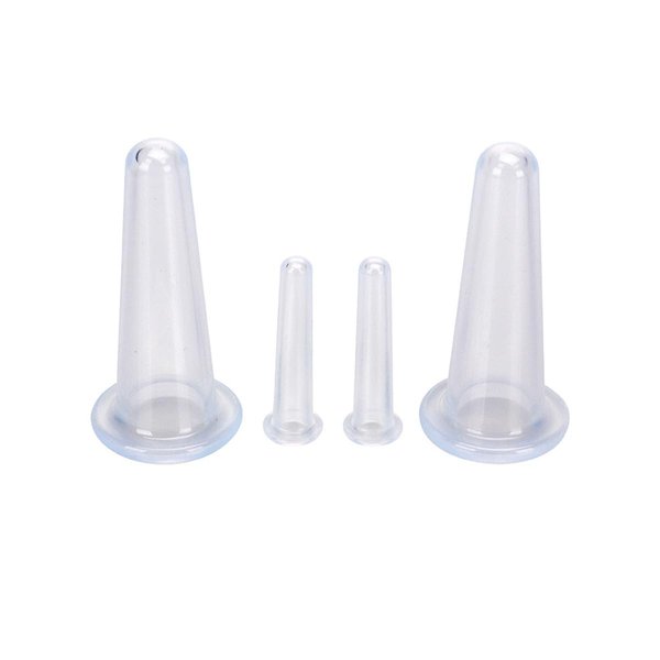 ZAAWUUT Silicone Facial Cupping Set,Body Facial Care Cupping Massager,4-Set Home SPA Vacuum Suction Cups,Beauty Tool for Skin Neck Eyes (Transparent, Mixed)