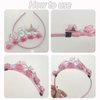 Jaczora 1 PACK 5th Birthday Headband, 5th Birthday Decorations for Girls, Pink Hair Band Cute 5 Year Old Princess Tiara Birthday Party Decorations 5 Year Old Girl Gift