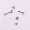 CHARMONLINE Top Push in Threadless G23 Titanium Flat Back Stud for Nose Heart CZ Lip Stud Bone Studs Nose Piercing Jewelry for Women Men