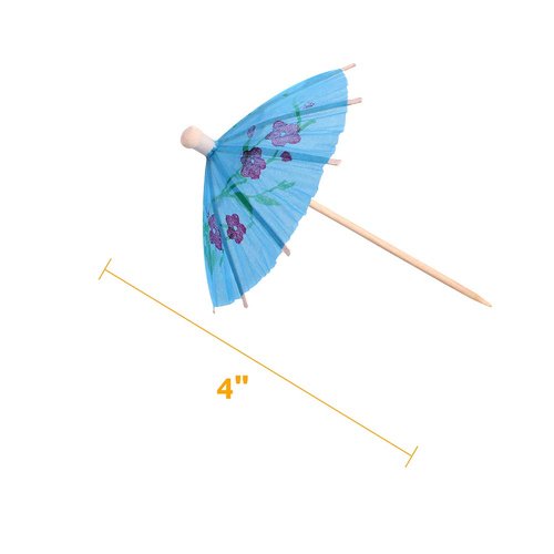 144PCS cocktail umbrella picks, elegant drink umbrellas, tropical parasol toothpicks assorted colors for party decorations 4IN
