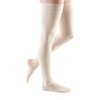 mediven comfort for women, 30-40 mmHg, Thigh High Stockings w/ Lace Top-Band, Closed Toe, Wheat, IV
