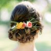 Fangsen Boho Wedding Hair Accessories Lavender Rose Hair Comb Floral Festival Headpiece for Women and Girls Silve (Orange)