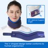 Velpeau Neck Brace for Neck Pain and Support - Soft Cervical Collar for Sleeping in Bed, Snoozing, Sleeping Upright, Anti-Snoring, Sleep Apnea for Women & Men (Blue, Comfort Version, M: 11.5-14"/3″)
