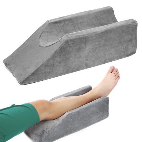 Zelen Elevation Pillow Bed Wedge for Legs Sleeping Foam Wedge Elevated Pillows Ortho Cushion Riser Knee Ankle Support Rest Legs Bolster Elevator Elevating Cushions Feet Protector (49cm Long)