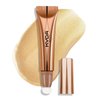 KYDA Highlighter Beauty Wand, Face Illuminator with Cushion Applicator, Natural Glossy Finish, Silky Smooth Cream, Face Highlighter Bronzer Makeup, Lightweight Blendable-Golden