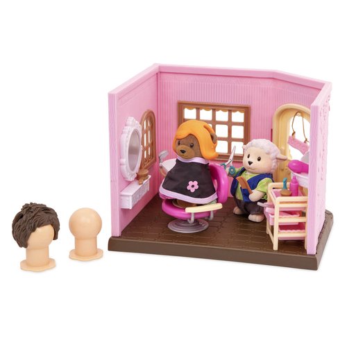 Li’l Woodzeez – Toy Hair Salon - Dollhouse Playset with Accessories - Pretend Play for Kids Age 3+ - Baabaa Spa & Hair Salon